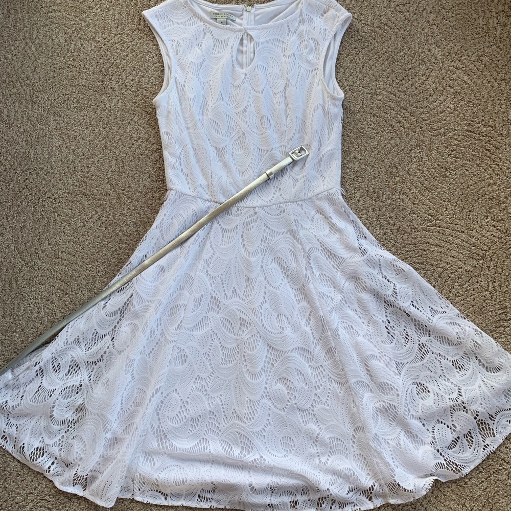 White lace dress with keyhole